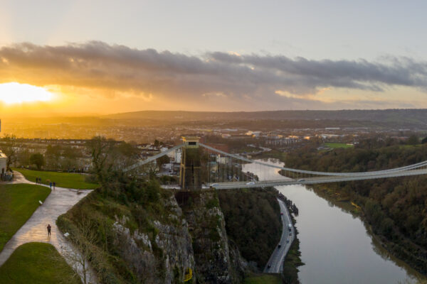 Drone photograph of Clifton Suspension Bridge-3